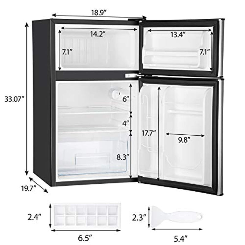 Euhomy Mini Fridge with Freezer