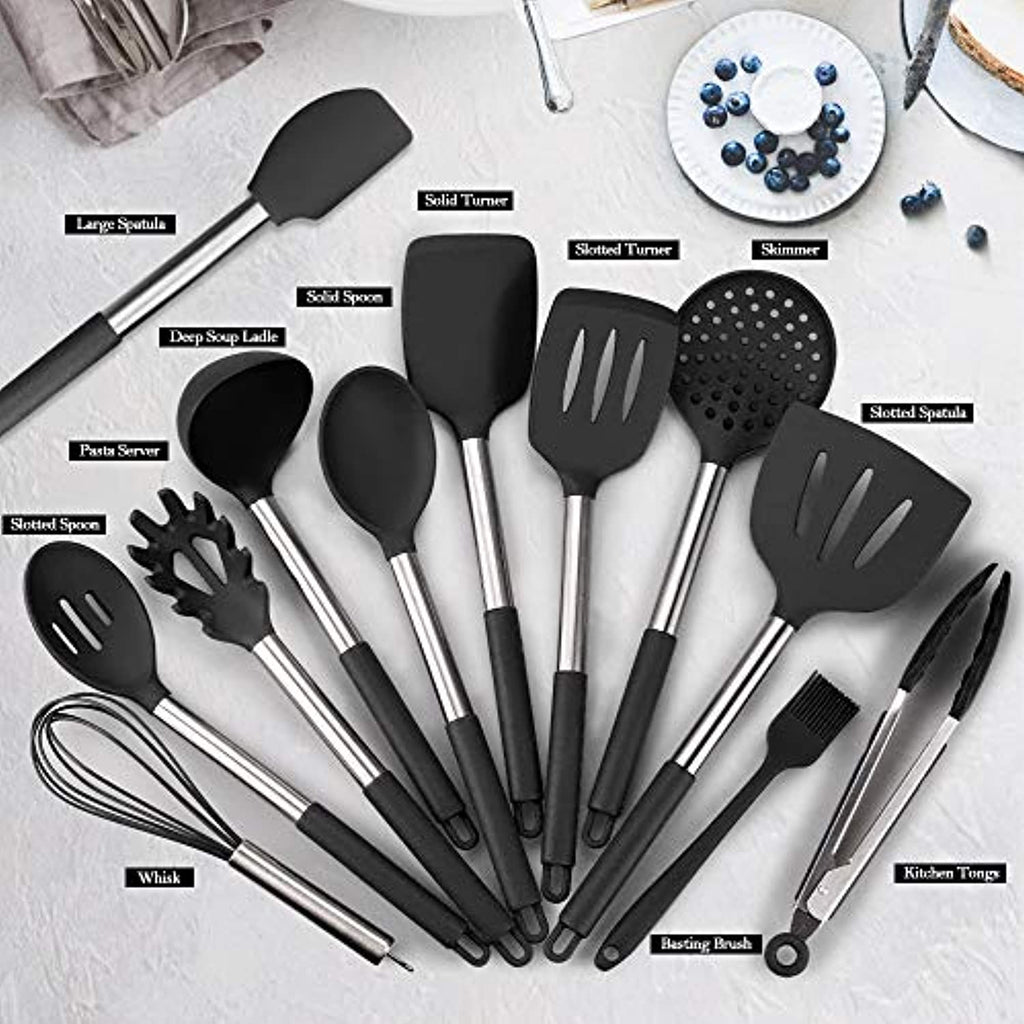 1Pc Silicone Kitchen Utensils Turner For Kitchen Cooking Tools Spoons Ladle  Scoop Non-stick Cookware Skimmer Kitchen Accessories
