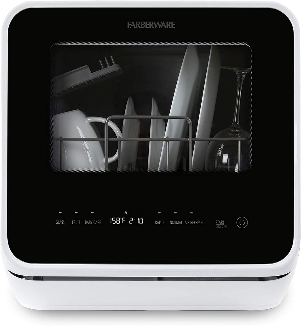 Farberware Professional FCD06ABBWHA Compact Portable Countertop Dishwa