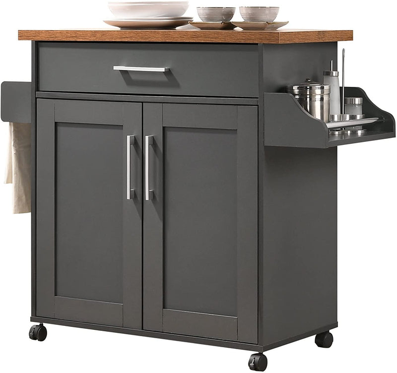 Hodedah kitchen island with towel rack outlet